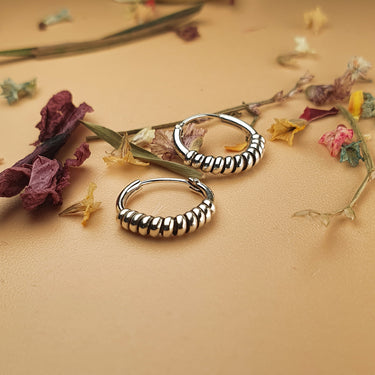 bohemian huggie hoops